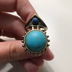 Turquoise inspired bohemian ring